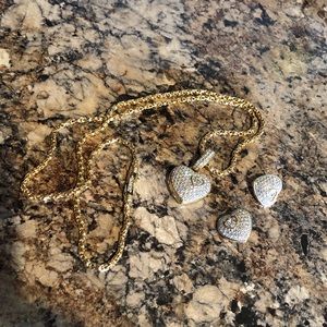 Vintage Swarovski locket necklace and earrings.